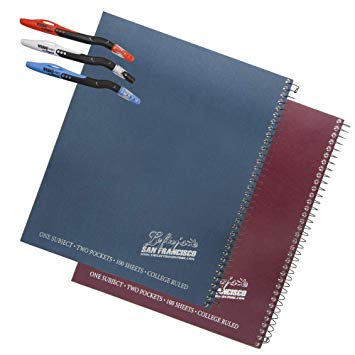 2 Left Handed College Ruled Notebooks With Lefty's Logo Plus 3 Left-handed Visio Pens, Assorted Colors