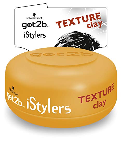 Schwarzkopf got2b iStylers Texture Clay, hair clay for hairstyles with texture & finish, hair product with beeswax & carnauba wax, pack: 6 x 75ml