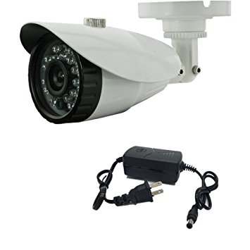 KLAREN 1000TVL CCTV Home Security Camera Bullet Surveillance IR 23 Infrared LEDs Day/Night Vision Camera with US Plug   Installation Package White