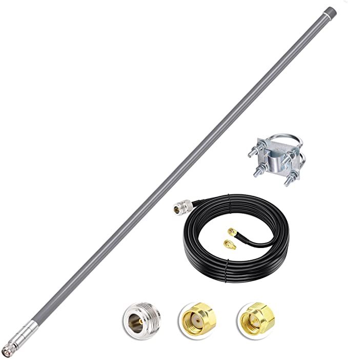 Bingfu [43.3inch] 8dBi 915MHz Helium HNT Lora Antenna - 10ft ALSR240 Low Loss Cable - Compatible with Nebra Bobcat 300 Cal-Chip RAK V2 Syncrobit SenseCAP M1 Helium HNT Miner Hotspot LoraWan Gateway