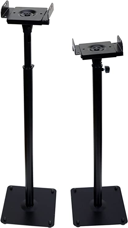 VideoSecu Floor Speaker Stand One Pair for Satellite Surround Sound Speakers MS07B2 1B5