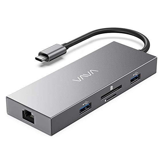 VAVA USB C Hub 8-in-1 4K HDMI Adapter, 1 Gbps Ethernet Port, 100W Pd Charging Port, SD/TF Card Reader, USB 3.0 Port for MacBook & USB C Laptops