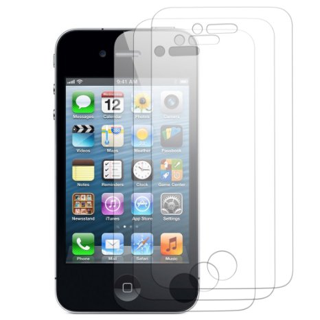 iPhone 4S Screen ProtectorTHZY 3-Pack Screen Protector Film for iPhone 44S Hassle Free--HD Clear