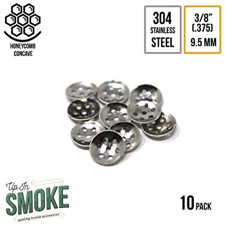 3/8" (.375 inch | 9.5 mm) Premium Curved 304 Stainless Steel Concave Pipe Screens (10 Pack)