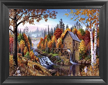 Watermill Framed 3D lenticular Picture - Unbelievable Life Like 3D Art Pictures, Lenticular Posters, Cool Art Deco, Unique Wall Art Decor, With Dozens to Choose From!