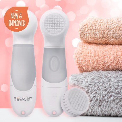 Waterproof Facial and Body Brush Skin Care Cleansing System by Belmint - Pore Minimizer ✦ Acne Spots and Acne Scar Treatment ✦ Body Acne Remover ✦ Perfect for Women & Men with All Skin Types