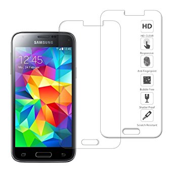 S5 Mini Tempered Glass Screen Protectors [2 Pack], Ganvol Premium Tempered Glass Screen Protector for Samsung Galaxy S5 Mini