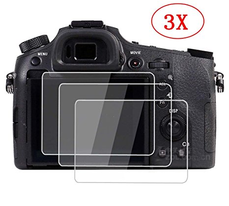 PCTC Tempered Glass Screen Protector Skin Film for Sony rx 10 mark III RX10 iv DSC-RX10M3 anti-scratches anti Dust anti Fingerprint (3 Pack)