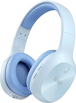 Edifier W600BT Wireless Over-Ear Headphones, Bluetooth V5.1, Crystal Clear Call, 40mm Drivers, 30H Playtime, Connect to 2 Devices, Built-in Microphone, Lightweight, for Travel, Home, Office - Blue