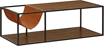 Rivet Heather Modern Coffee Table, 47.2 Inch Width, Walnut