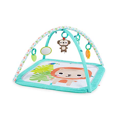 Bright Starts Safari Blast Activity Gym & Play Mat with Take-Along Toys, Ages Newborn