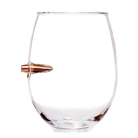 .308 Cal Real Bullet Stemless Wine Glass