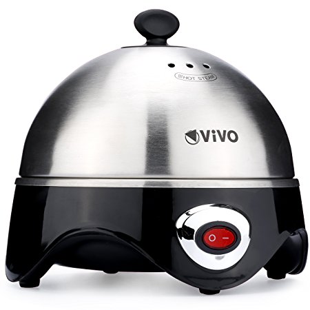 Vivo © Ultra Quick Non-Stick Electric Egg Boiler Cooker for up to 7 Eggs Stainless Steel construction produces 7 perfectly boiled eggs