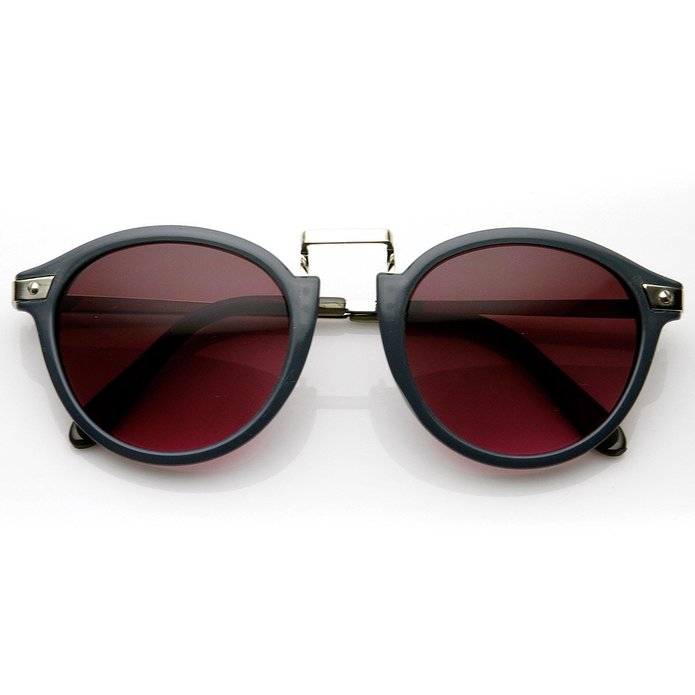 zeroUV - Vintage Inspired Round Horned Rim P-3 Frame Retro Sunglasses