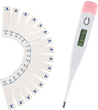 Electronic Oral Thermometer, Electronic Digital Thermometer, Rectal and Oral Thermometer for Adults and Babies, with 100 Pack Digital Thermometer Probe Covers
