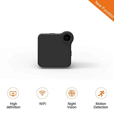 Mini Wireless Camera, Wearable IP Camera with Magnetic Clip,C1 Hidden Cam HD 720P Security Surveillance for Home, Office, Car & Drone,Voice Recorder Motion Detector for Baby/Elder/Pet