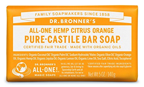 Dr. Bronner's Citrus Bar Soap Made with Organic Ingredients 140 g