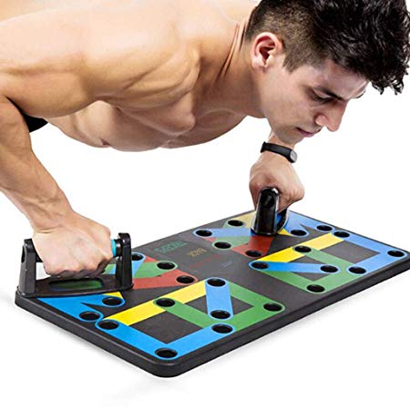 SeaHome Push Up Board - 9 in 1 Complete Push Up Training System Color-Coded Push-up Bracket Board Portable for Home Fitness Training