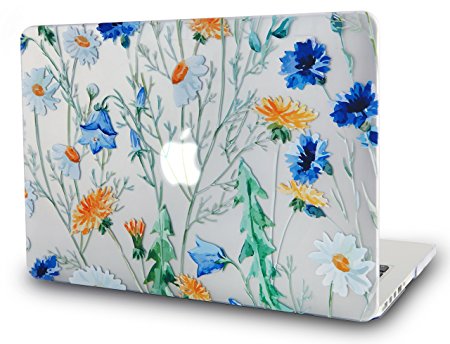 KEC MacBook Pro 13" Retina Case (2015) Cover Plastic Hard Shell Rubberized A1502/A1425 (Floral Pattern)