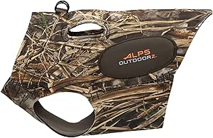 ALPS OutdoorZ Topflight Dog Vest, Dog Hunting Vest with 5mm Neoprene for Warmth, Contoured Neck Design, Buoyancy Flotation Pads, Easy Lift Handles, and Leash Clip, Large - Realtree MAX-7