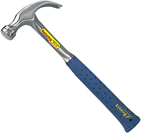 Estwing Hammer - 12 oz Curved Claw with Smooth Face & Shock Reduction Grip - E3-12C