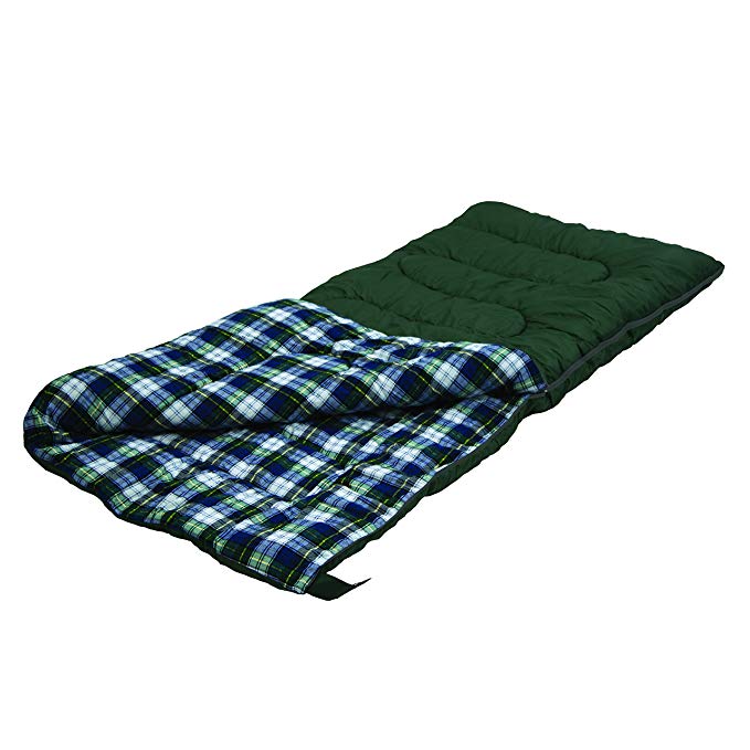 Stansport Weekender 4 Lb. Rectangular Sleeping Bag, 75" x 33" - Dark Forest Green