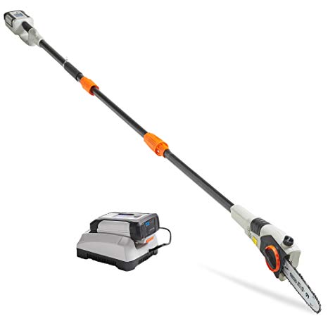 VonHaus 40V Max 8" Cordless Pole Saw with Telescopic Pole for Cutting Branches - 4.0Ah Lithium-Ion Battery and Charger Kit Included