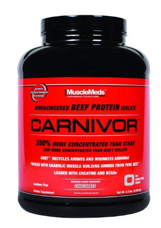 MuscleMeds Carnivor Beef Protein Isolate Powder, Chocolate, 4.5 Pound