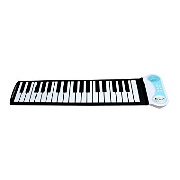 Sanmersen 37 Keys Soft Silicone Flexible Sensitive Children Kids Electronic Piano Keyboard Organ Roll-up with Louder Speaker for Beginner Musical Instruments Educational Toy Gift