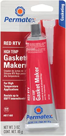 Permatex 81160 High-Temp Red RTV Silicone Gasket, 3 oz.