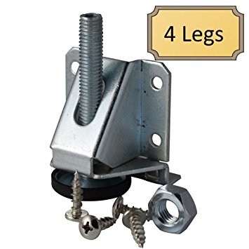 D.H.S. Heavy Duty Leveler Legs w/ Lock Nuts - 600 Lb. Capacity per Leg - Adjusts from 0" to 2-1/2" - 4 Pcs.