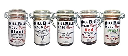 HillBilly Mojo Reserve Collection Smoked Sea Salt Black Cowboy Cut Hickory Red Swamp Cajun Blend