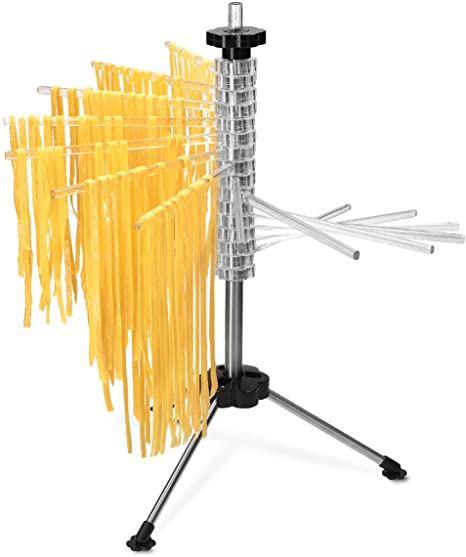 Navaris Collapsible Pasta Drying Rack - Tall Spaghetti Noodle Dryer Stand for up to 4.5 lbs of Homemade Noodles