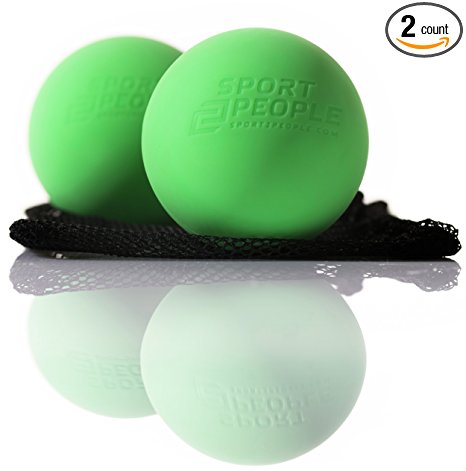 Premium Massage Ball - Set of 2 Lacrosse Balls for Trigger Point Treatment and Plantar Fasciitis Pain Relief - Therapy Ball for Deep Tissue Massage and Myofascial Release