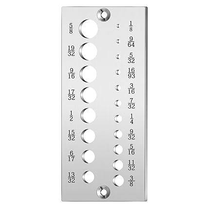 Steel Dowel Plate Wood Dowel Rod Maker Dowel Plate with 19 Holes from 1/8 Inch to 5/8 Inch for Woodworking