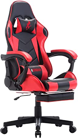 Gaming Chair with Footrest Gaming Chaise High Back Racing Style Video Game Chairs Ergonomic Swivel Gaming Chair with Lumbar Support and Headrest …