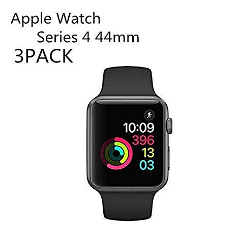 [3PACK] Watch Serie 4 44MM Screen Protector, EcoPestuGo [9H Hardness][Anti-Fingerprint][Anti-Scratch][Ultra-Clear][No Bubble] Tempered Glass Screen Protector Compatible Watch Serie 4 44MM