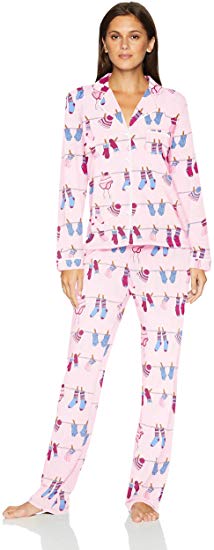 Amazon Brand - Mae Women's Sleepwear Notch Collar Pajama Set