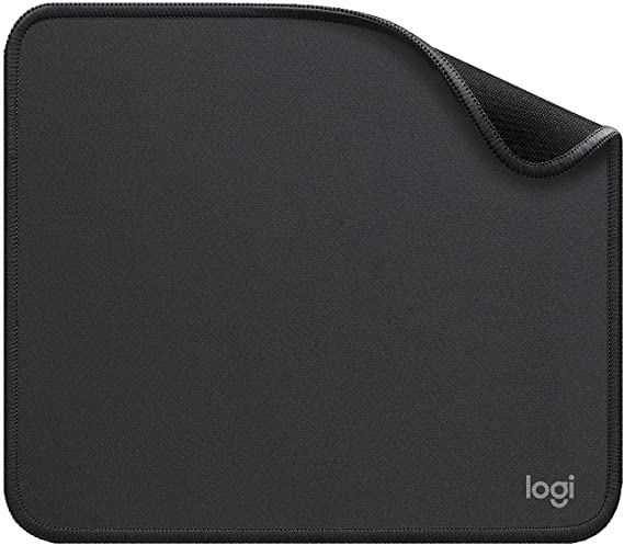 Logitech Mouse Pad - Studio Series, Computer Mouse Mat with Anti-Slip Rubber Base, Easy Gliding, Spill-Resistant Surface, Durable Materials, Portable, in a Fresh Modern Design, Graphite