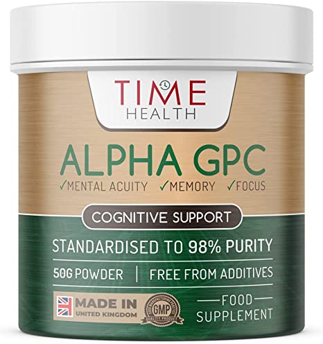 Alpha GPC - 50g Powder - 98% Purity - Powerful Source of Choline - Nootropic - Cognitive Enhancer - UK Made - Zero Additives