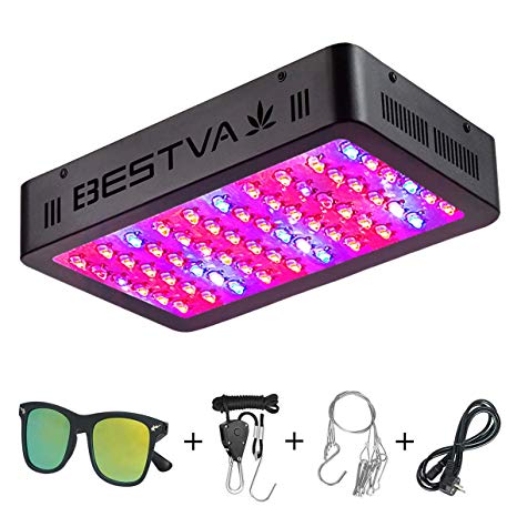 BESTVA 600W LED Grow Light Full Spectrum Dual-Chip Growing Lamp for Hydroponic Indoor Plants Veg and Flower (600W)