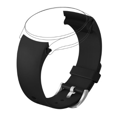 Henoda Black 20mm Replacement Rubber Band for Samsung Gear S2 R732 Classic Smart Watch