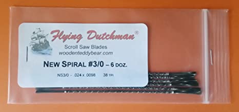 Flying Dutchman New Spiral #3/0 Six Dozen Scroll Saw Blade Pack