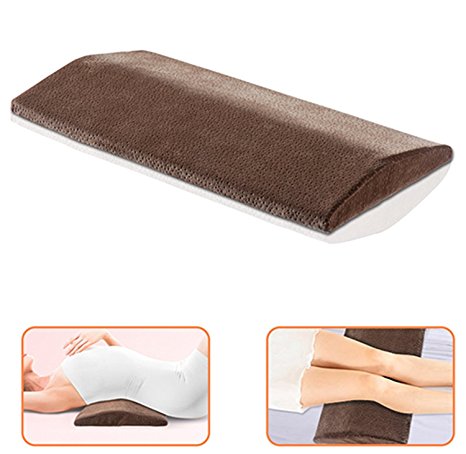Pillow for Back Pain,Multifunctional Memory Foam Lumbar Support Cushion for Hip (Coffee)