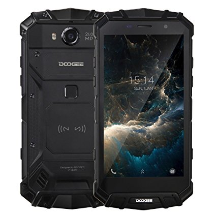 DOOGEE S60 Triple Proofing Phone 6GB RAM   64GB ROM 5.2 inch 5580mAh Battery Android 7.0 MTK Helio P25 Octa Core up to 2.5GHz WCDMA & GSM & FDD-LTE (Black)