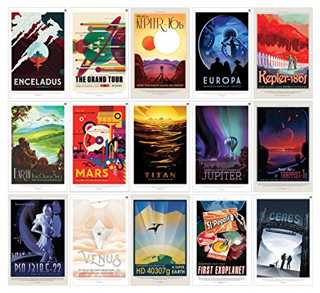 NASA JPL Space Travel Posters (ALL 15 POSTERS) 11" x 17" - Guaranteed Certified PosterOffice Prints with Holographic Numbering for Authenticity. Each poster is 11"x17" in size.
