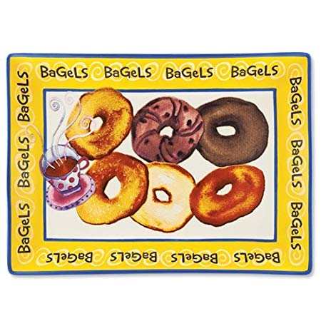 Aviv Judaica Ceramic Bagel Platter