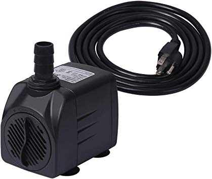 HDE Submersible Water Pump for Fish Tank Aquariums [Ultra Quiet] Fountain Pump for Waterfalls Indoor, Garden, Ponds, Hydroponics (25W, 450 GPH, 1700 L/H, 6.5 ft Max Lift)