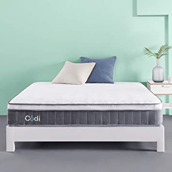 Codi Signature 10 Inch Innerspring Hybrid Memory Foam Mattress Queen Size | Cool Gel Top with Zoned Individual Pocketed Coil Bottom | CertiPUR-US Certified