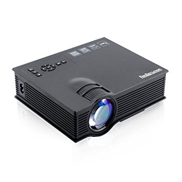 Sourcingbay UC40  1200 Lumens Full Color 130" Image Pro Mini Portable LCD LED Home Theater Cinema Game Projector - Support HD 1080P Video /IP/IR/USB/SD/HDMI/VGA Black